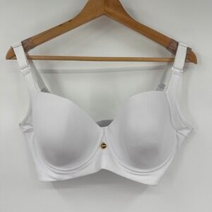 Leonisa White Full Coverage Back Smoothing Underwire Bra Women's Size 38D
